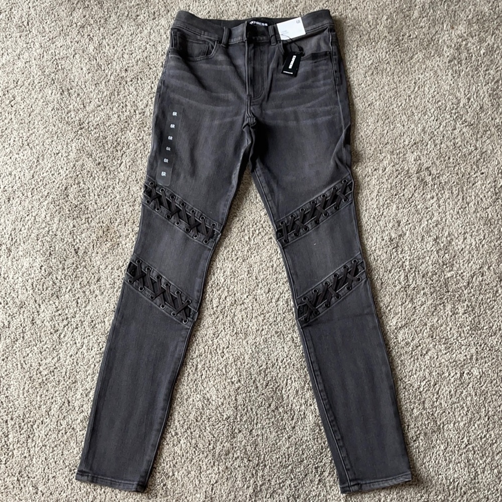 Express Black Tie Hgh Rise Legging Jeans